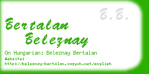 bertalan beleznay business card